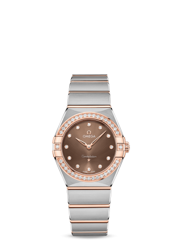 Omega Constellation Manhattan 28 Quartz Stainless Steel / Sedna Gold / Brown-Diamond / Diamond 131.25.28.60.63.001