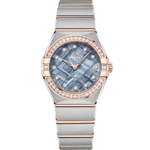 Omega Constellation Manhattan 28 Quartz Stainless Steel - Sedna Gold - Diamond / Ice Blue Meteorite 131.25.28.60.99.001