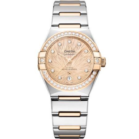 Omega Constellation Manhattan 29 Co-Axial Master Chronometer Stainless Steel - Moonshine Gold - Diamond / Champagne Supernova 131.25.29.20.58.002
