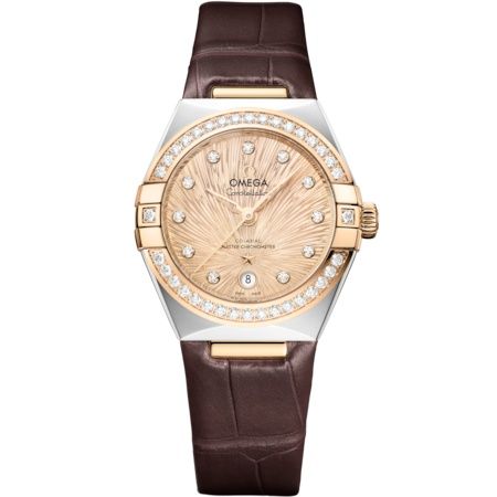 Omega Constellation Manhattan 29 Co-Axial Master Chronometer Stainless Steel - Moonshine Gold - Diamond / Champagne Supernova / Alligator 131.28.29.20.58.001