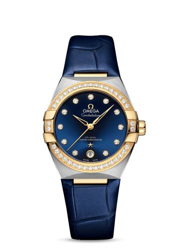 Omega Master Chronometer 36 Stainless Steel / Yellow Gold / Diamond / Blue / Strap 131.28.36.20.53.001