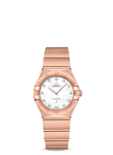 Omega Constellation Manhattan 28 Quartz Sedna Gold / MOP 131.50.28.60.55.001