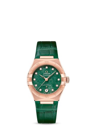Omega Constellation Manhattan 29 Co-Axial Master Chronometer Sedna Gold / Green Aventurine 131.53.29.20.99.002