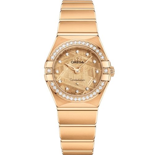 Omega Constellation Manhattan 28 Quartz Yellow Gold - Diamond / Moonshine Meteorite 131.55.25.60.99.003