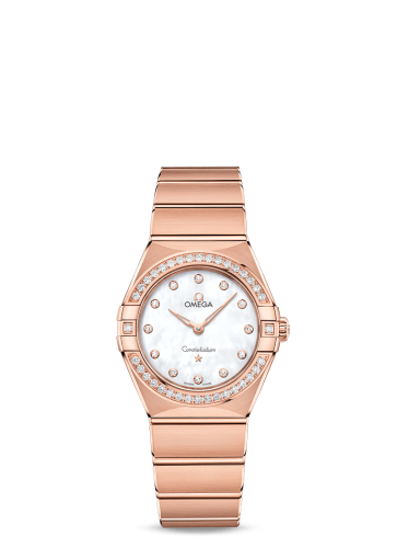 Omega Constellation Manhattan 28 Quartz Sedna Gold / MOP / Diamond 131.55.28.60.55.001