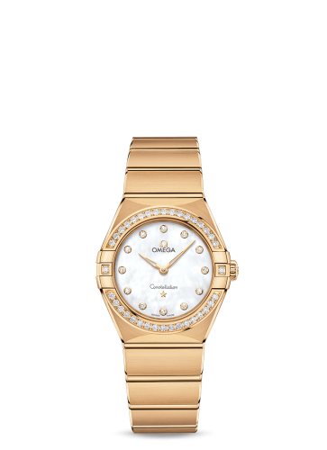 Omega Constellation Manhattan 28 Quartz Yellow Gold / MOP / Diamond 131.55.28.60.55.002