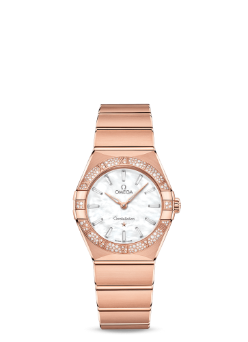 Omega Constellation Manhattan 28 Quartz Sedna / MOP - Diamond / Diamond 131.55.28.60.55.003