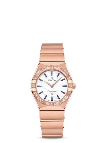 Omega Constellation Manhattan 28 Quartz Sedna Gold / MOP - Emerald / Diamond 131.55.28.60.55.007
