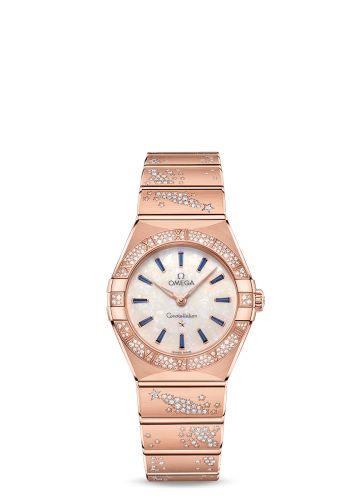 Omega Constellation Manhattan 28 Quartz Sedna Gold / MOP - Sapphire / Diamond 131.55.28.60.99.002
