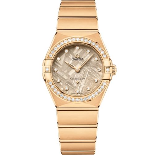 Omega Constellation Manhattan 28 Quartz Yellow Gold - Diamond / Flaxen Meteorite 131.55.28.60.99.006