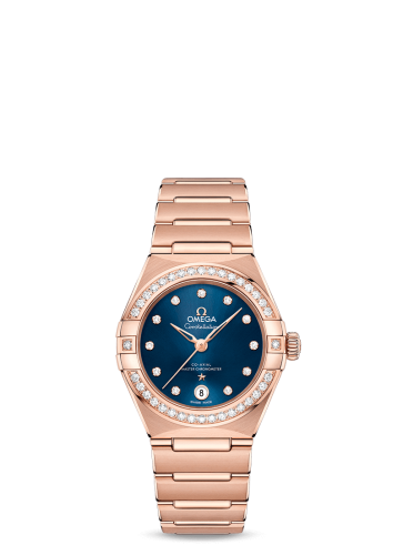 Omega Constellation Manhattan 29 Co-Axial Master Chronometer Sedna Gold / Blue / Diamond 131.55.29.20.53.001