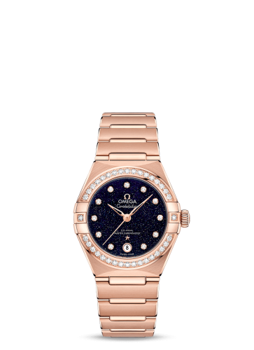 Omega Constellation Manhattan 29 Co-Axial Master Chronometer Sedna Gold / Aventurine / Diamond 131.55.29.20.53.003