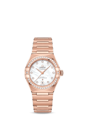 Omega Constellation Manhattan 29 Co-Axial Master Chronometer Sedna Gold / MOP / Diamond 131.55.29.20.55.001