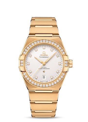 Omega Constellation Master Chronometer 39 Yellow Gold - Diamond / Silver / Bracelet 131.55.39.20.52.002