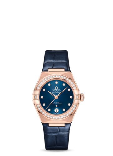 Omega Constellation Manhattan 29 Co-Axial Master Chronometer Sedna Gold / Diamond / Blue - Diamond 131.58.29.20.53.002