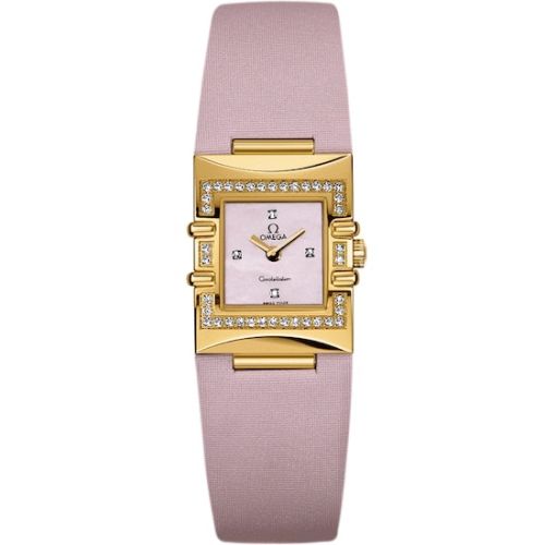 Omega Constellation Quadra Quartz 19.3 Yellow Gold - Diamond / Pink MOP 1635.73.63