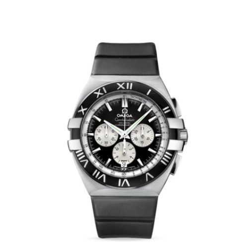 Omega Constellation Co-Axial 41 Chronograph Double Eagle Stainless Steel / Black / Rubber 1819.51.91