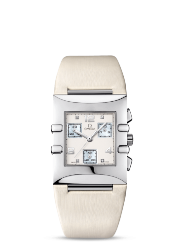 Omega Constellation Quadra Quartz 28 Chronograph Stainless Steel / White / Fabric 1841.35.71