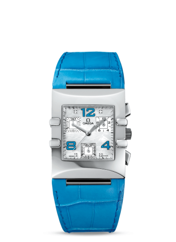 Omega Constellation Quadra Quartz 28 Chronograph Stainless Steel / MOP/ Alligator 1841.76.61