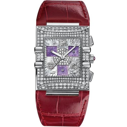 Omega Constellation Quadra Quartz 28 Chronograph Stainless Steel - Diamond / MOP / Strap 1845.85.31