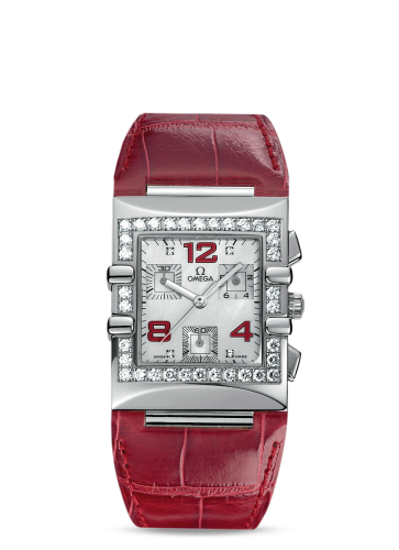 Omega Constellation Quadra Quartz 28 Chronograph Stainless Steel / Diamond / MOP/ Alligator 1847.73.31