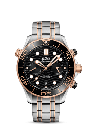 Omega Seamaster Diver 300M Master Co-Axial 44 Chronograph Stainless Steel / Sedna Gold / Black / Bracelet 210.20.44.51.01.001