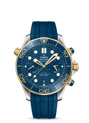 Omega Seamaster Diver 300M Master Co-Axial 44 Chronograph Stainless Steel / Yellow Gold / Blue / Rubber 210.22.44.51.03.001