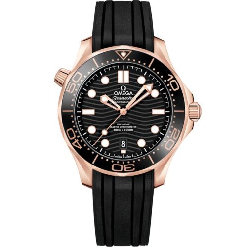 Omega Seamaster Diver 300M Master Co-Axial 42 Sedna Gold / Black / Rubber 210.62.42.20.01.002