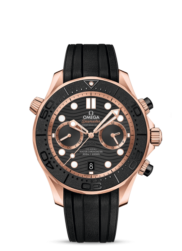 Omega Seamaster Diver 300M Master Co-Axial Chronograph 44 Sedna Gold / Black / Rubber 210.62.44.51.01.001