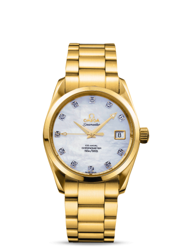 Omega Seamaster Aqua Terra 150M Co-Axial 36.2 Yellow Gold / Diamond / MOP / Bracelet 2104.75.00