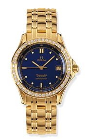 Omega Seamaster 120M Automatic 36.25 Yellow Gold / Diamond / Blue 2105.80.00