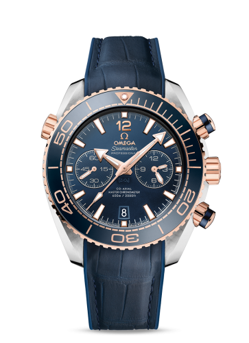 Omega Seamaster Planet Ocean 600M Co-Axial 45.5 Master Chronometer Chronograph Stainless Steel / Sedna Gold / Blue / Alligator 215.23.46.51.03.001