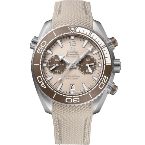 Omega Seamaster Planet Ocean 600M Co-Axial 45.5 Master Chronometer Chronograph Stainless Steel / Beige / Rubber 215.32.46.51.09.001