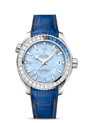 Omega Seamaster Planet Ocean 600M Co-Axial 43.5 Master Chronometer White Gold / Diamond / Blue MOP 215.58.44.21.07.001