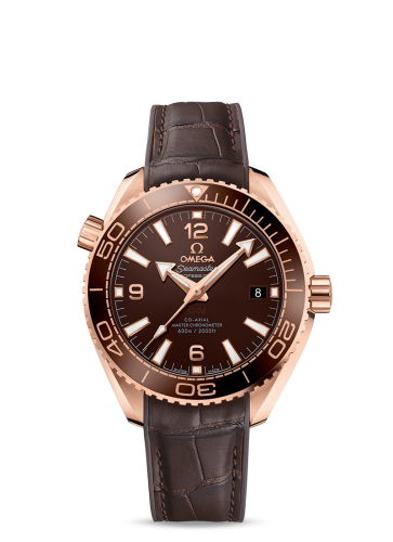 Omega Seamaster Planet Ocean 600M Co-Axial 39.5 Master Chronometer Sedna Gold / Chocolate / Alligator 215.63.40.20.13.001