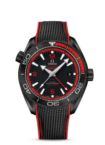 Omega Seamaster Planet Ocean 600M Co-Axial 45.5 Master Chronometer GMT Deep Black Red 215.92.46.22.01.003