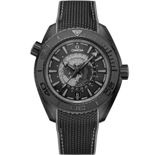 Omega Seamaster Planet Ocean 600M Co-Axial Worldtimer 45.5 Master Chronometer GMT Ceramic / Black - Grey / Rubber 215.92.46.22.01.007