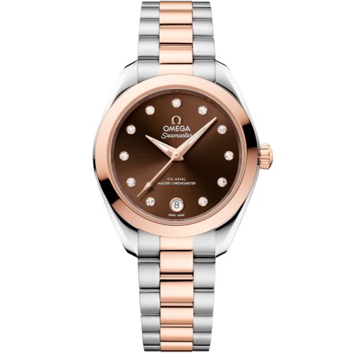 Omega Seamaster Aqua Terra 150M Master Co-Axial 30 Stainless Steel - Moonshine Gold / Brown - Diamond / Bracelet 220.20.30.20.63.001