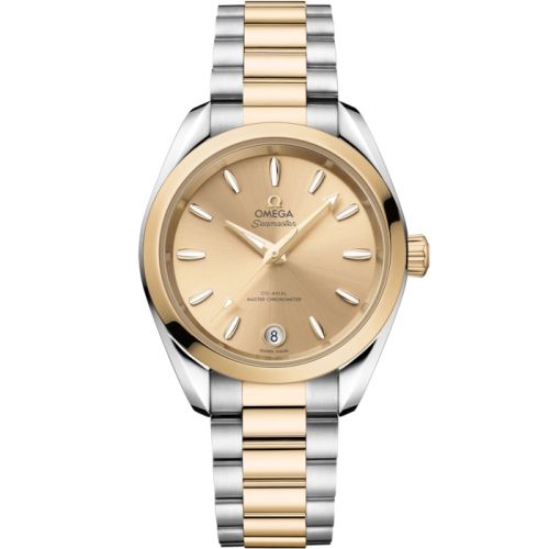 Omega Seamaster Aqua Terra 150M Shades Master Chronometer 34 Stainless Steel - Moonshine Gold / Champagne / Bracelet 220.20.34.20.08.001
