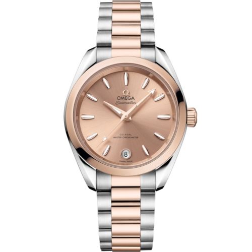 Omega Seamaster Aqua Terra 150M Shades Master Chronometer 34 Stainless Steel - Sedna Gold / Rose / Bracelet 220.20.34.20.10.001