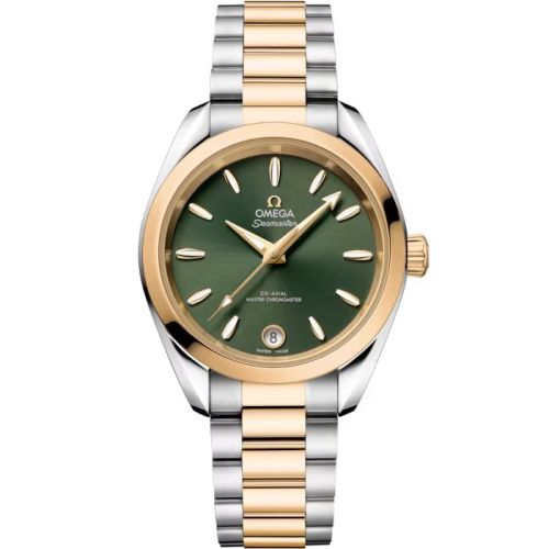 Omega Seamaster Aqua Terra 150M Shades Master Chronometer 34 Stainless Steel - Moonshine Gold / Green / Bracelet 220.20.34.20.10.002