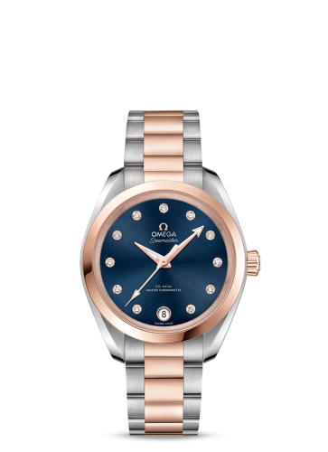 Omega Seamaster Aqua Terra 150M Master Chronometer 34 Stainless Steel / Sedna Gold / Blue / Bracelet 220.20.34.20.53.001