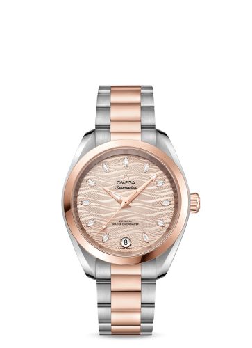 Omega Seamaster Aqua Terra 150M Master Chronometer 34 Stainless Steel / Sedna Gold / Grey - Diamond / Bracelet 220.20.34.20.59.001