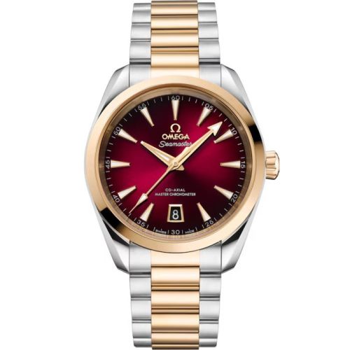 Omega Seamaster Aqua Terra 150M Shades Master Chronometer 38 Stainless Steel - Moonshine Gold / Red / Bracelet 220.20.38.20.10.002