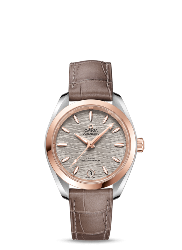 Omega Seamaster Aqua Terra 150M Master Chronometer 34 Stainless Steel / Sedna Gold / Grey-Waves / Alligator 220.23.34.20.06.001