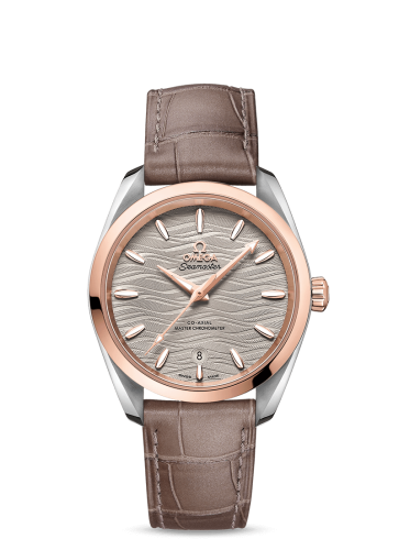 Omega Seamaster Aqua Terra 150M Master Chronometer 34 Stainless Steel / Sedna Gold / Grey-Waves / Alligator 220.23.38.20.06.001