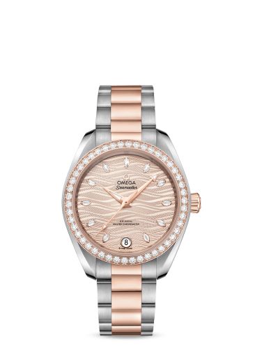 Omega Seamaster Aqua Terra 150M Master Chronometer 34 Stainless Steel / Sedna Gold / Diamond / Grey - Diamond / Bracelet 220.25.34.20.59.001