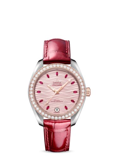 Omega Seamaster Aqua Terra 150M Master Chronometer 34 Stainless Steel / Sedna Gold / Diamond / Pink - Ruby / Alligator 220.28.34.20.60.001