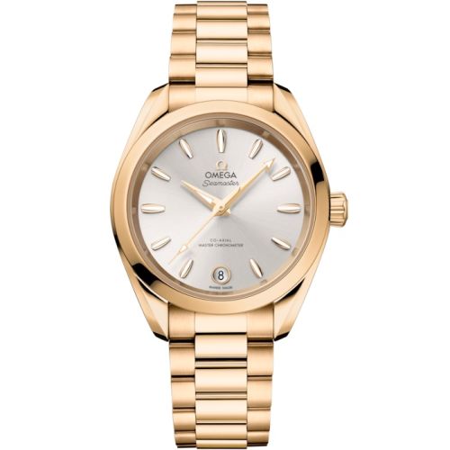 Omega Seamaster Aqua Terra 150M Shades Master Chronometer 34 Moonshine Gold / Silver / Bracelet 220.50.34.20.02.001
