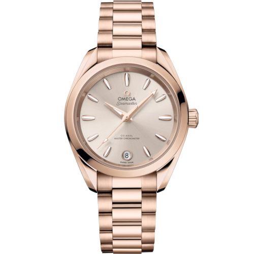 Omega Seamaster Aqua Terra 150M Shades Master Chronometer 34 Sedna Gold / Rose / Bracelet 220.50.34.20.09.001